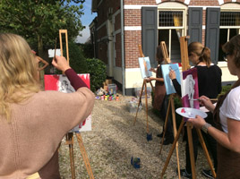 Workshop naaktmodel schilderen met vriendinnen in Loosdrecht